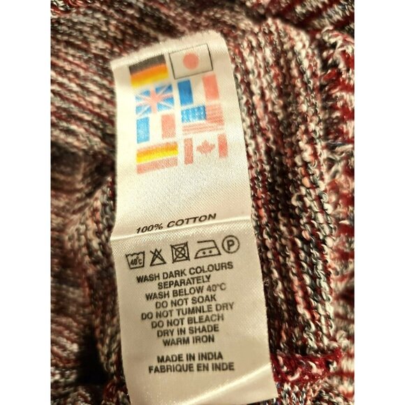 Lauren Polo Boucle Sweater Women Large Red White Knit Preppy Academia University - Picture 7 of 7